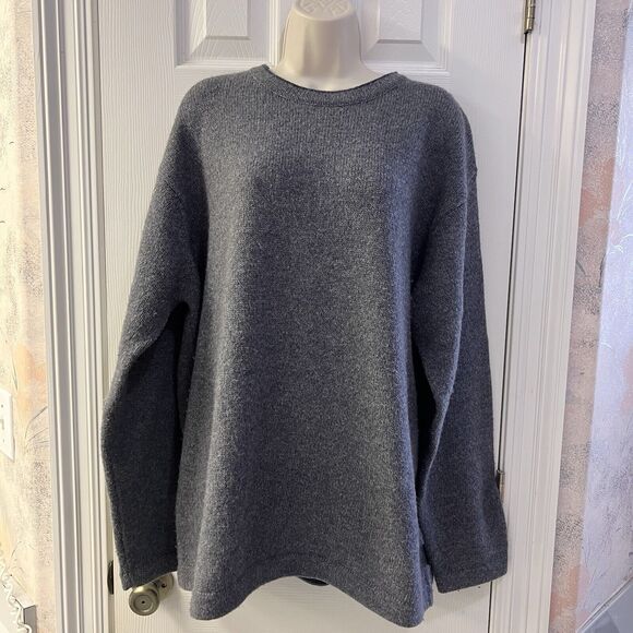 Vtg Woolrich Wool Sweater Mens XL Navy Heather Blue Long Sleeve Knit Pullover - Picture 1 of 9
